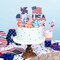 72-Piece Patriotic Cupcake Toppers, 4th of July Glitter Cupcake Picks with 12 Cartoon Red, White, & Blue Designs, Food Picks with Sticks and Glue Points for Independence Day, Memorial Day, and Party Cake Decorations